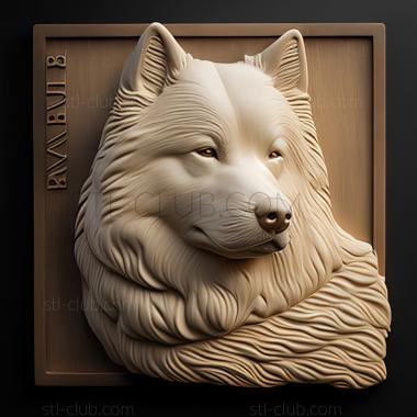 3D model st Samoyed dog (STL)